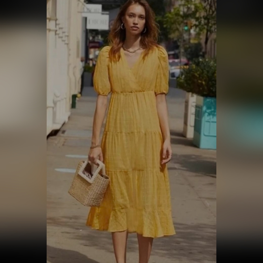Heartloom Yellow Smocked Tiered Sundress